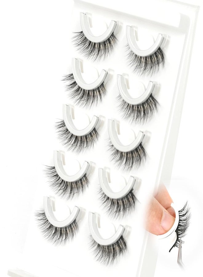 ميريتون رموش ميريتون ذاتية اللصق، رموش صناعية طبيعية، سهلة التركيب للمبتدئين، لا حاجة للغراء، رموش ضغط، رموش شريطية خفيفة مقاومة للماء من ميريتون (6D28 12 مم) - Image 1